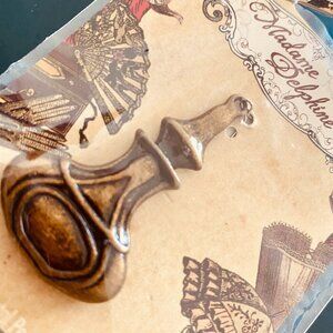 Antique Vintage Vase Design Brassplated Charm 2.2"